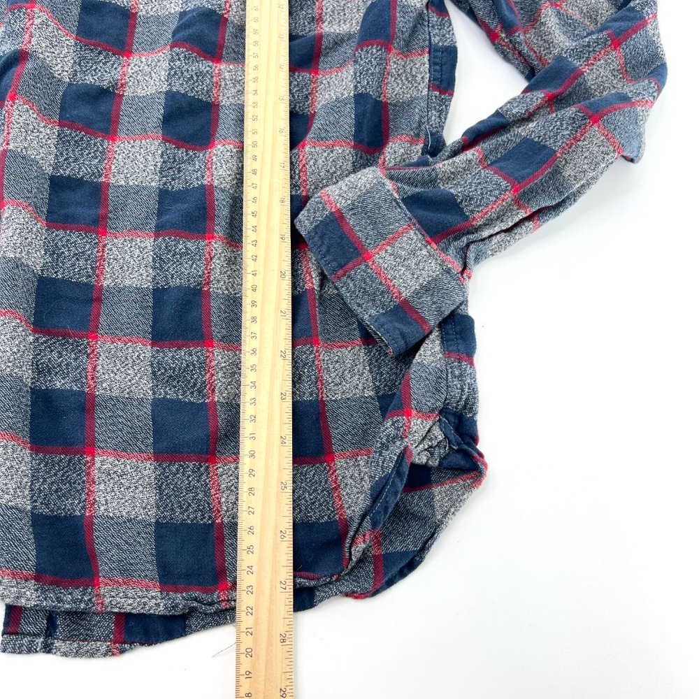 Denim & Flower Mens Large Gray Shirt Long Sleeve Button Up Slim Fit Plaid Casual - Picture 4 of 5